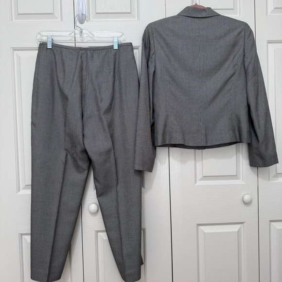 Vintage Ann Taylor Silk Houndstooth Pantsuit Set Petite 8P 10P Lined - Picture 11 of 17